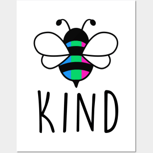 Be Kind Polysexual Bee Gay Pride LGBT Rainbow Posters and Art